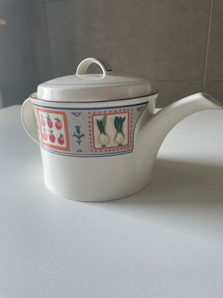 Teiera vintage ceramica dipinta