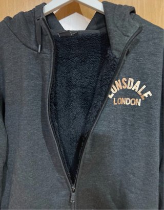 Sudadera Lonsdale gris con cremallera