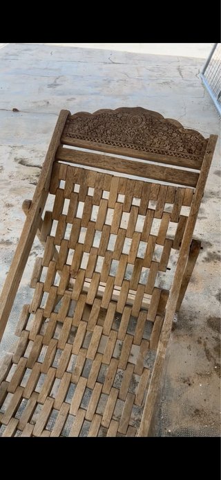 Hamaca antigua de madera tallada