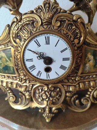 Reloj Bronce Antiguo Toro y León | Escultura Deco