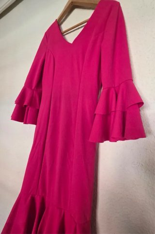 Traje Gitana Rosa Fucsia Volantes