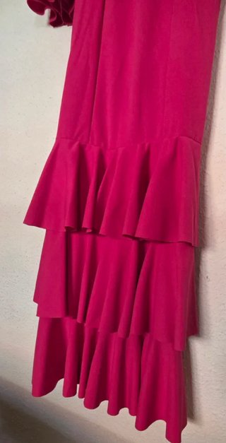 Traje Gitana Rosa Fucsia Volantes