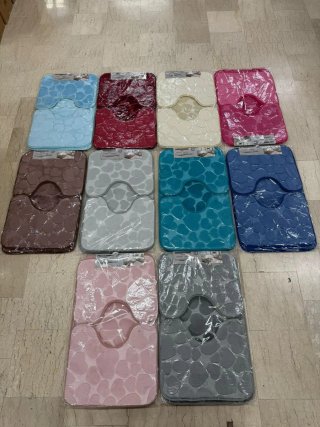 Set 3 Tappeti Bagno Polyester