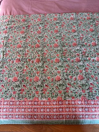 Colcha artesanal blockprint