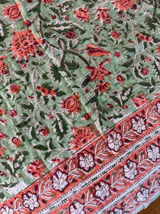 Colcha artesanal blockprint
