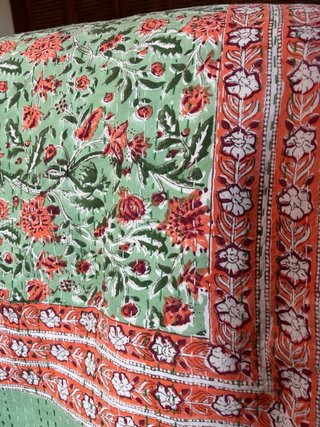 Colcha artesanal blockprint