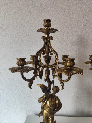 Pareja Candelabros 5 Brazos Figuras Campesinos