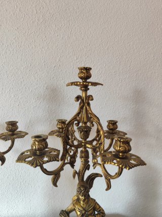 Pareja Candelabros 5 Brazos Figuras Campesinos