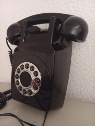 Teléfono Pared Retro Negro