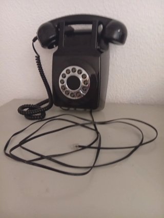 Teléfono Pared Retro Negro