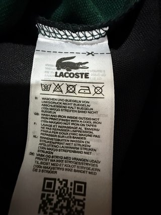 Camiseta Lacoste color negro y verde original