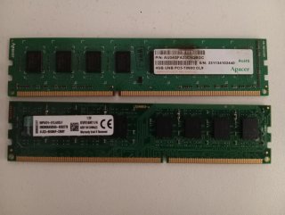 8GB RAM 2 Tarjetas RAM Apacer y Kingston 4GB