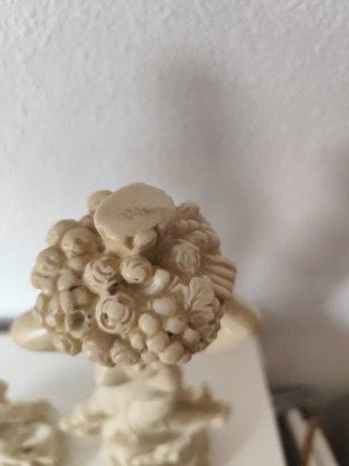 Pareja Figuras Orientales Marfilina y Dragones
