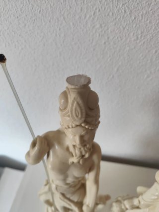 Pareja Figuras Orientales Marfilina y Dragones