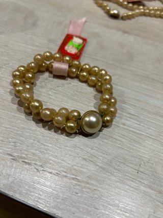 Collar y pulsera Perlas Mallorca Dorado y Blanco