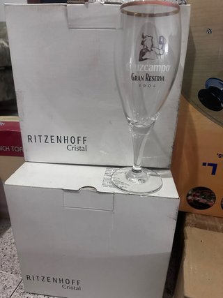12. Copas Ritzenhoff Cristal Cerveza Doradas