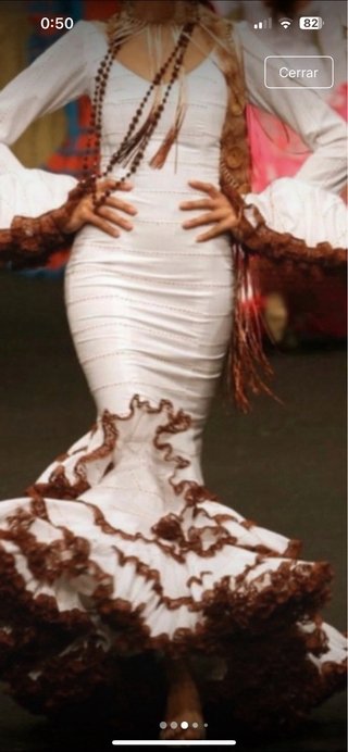 Vestido Flamenca Blanco con Volantes