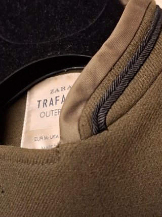 Giacca Zara Militare Doppiopetto Verde M