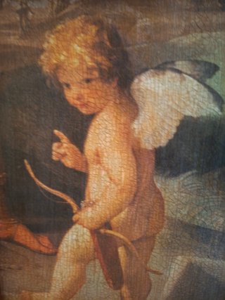Cuadro clásico Cupido marco madera