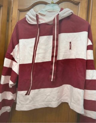 Sudadera Rayas Mujer Roja y Blanca
