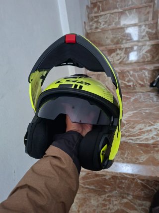 Casco Moto LS2 Gris y Amarillo