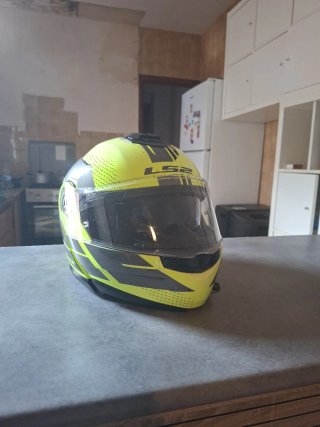 Casco Moto LS2 Gris y Amarillo