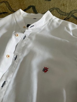 Camisa blanca hombre cuello mao