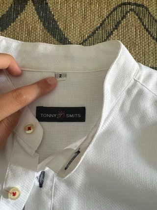 Camisa blanca hombre cuello mao