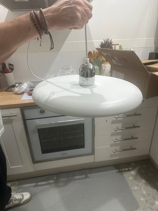 Lámpara colgante metal blanca