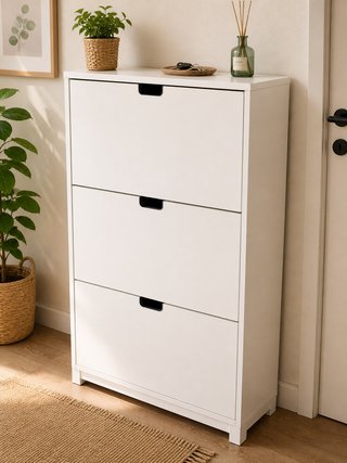 Mueble Zapatero IKEA Blanco 3 Compartimentos