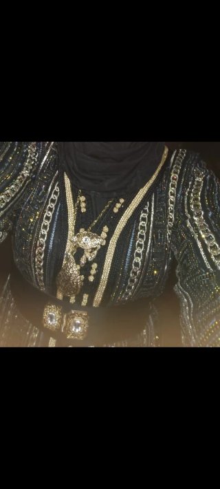 Caftán Tekchita Negro y Dorado Talla Única