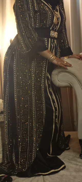 Caftán Tekchita Negro y Dorado Talla Única