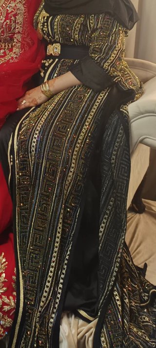 Caftán Tekchita Negro y Dorado Talla Única