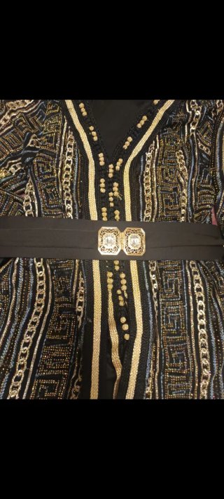 Caftán Tekchita Negro y Dorado Talla Única