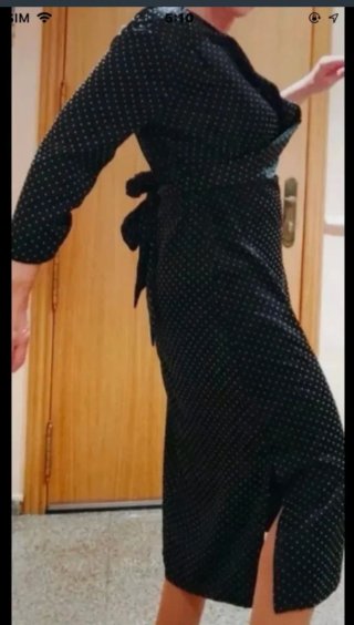 Vestido kimono satén lunares M