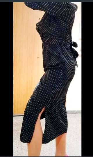 Vestido kimono satén lunares M