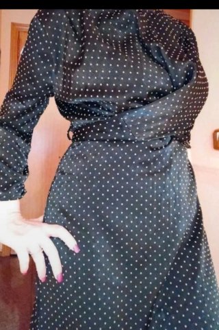 Vestido kimono satén lunares M
