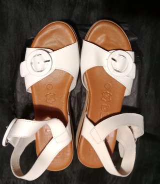 Sandalias Jordana Piel Blancas Talla 39