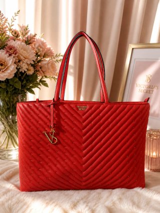 Bolso Tote Victoria's Secret Rojo y Dorado