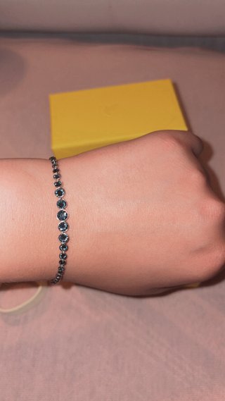 Pulsera Swarovski piedras azules y plata
