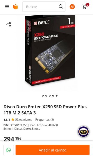 SSD Emtec X250 Power Plus 1TB M.2 SATA