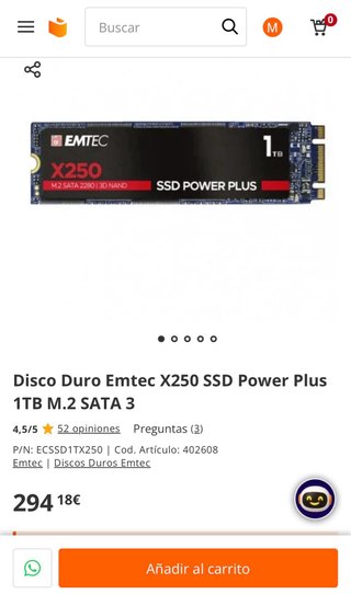 SSD Emtec X250 Power Plus 1TB M.2 SATA