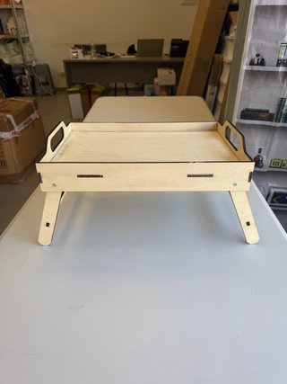 Vassoio da letto in legno con manici