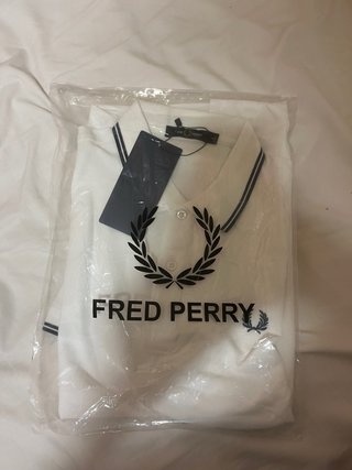 Polo Fred Perry Blanco Talla L