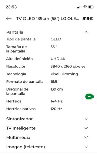 TV LG 55 Negro/Plata