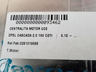 Centralita motor uce 0281019088 opel cascada 93462