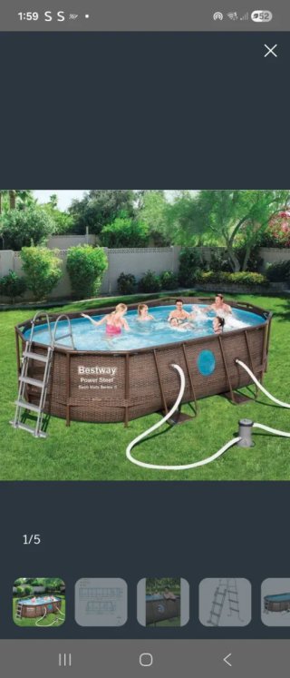 Piscina desmontable con estructura metálica
