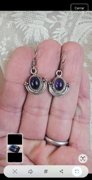 Pendientes Plata con Piedra Morada