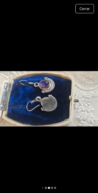 Pendientes Plata con Piedra Morada