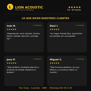 Kit Voces Locución · 4 Paneles Slim · Lana Roca